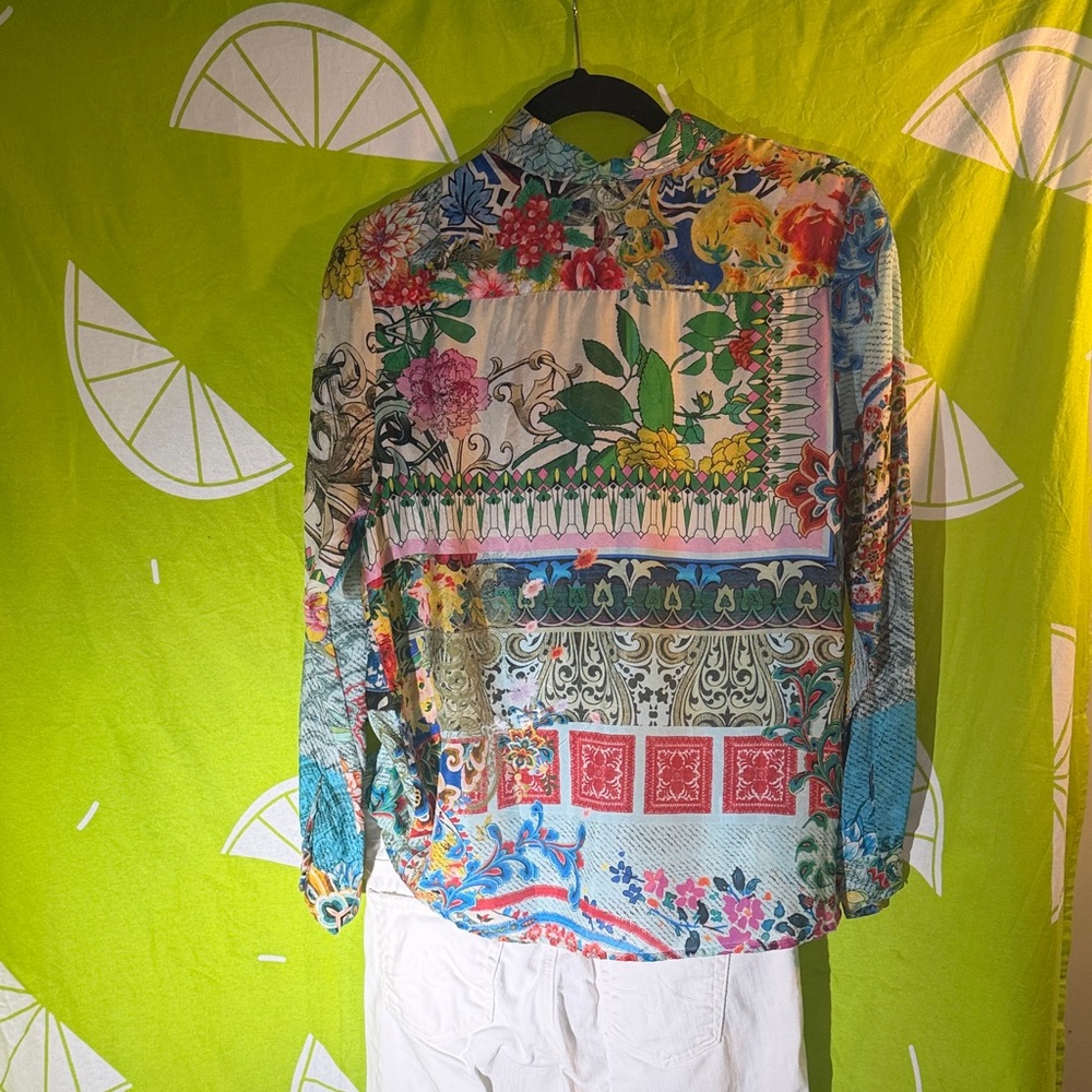 Johnny Was Multicolor Patchwork Blouse - image 5